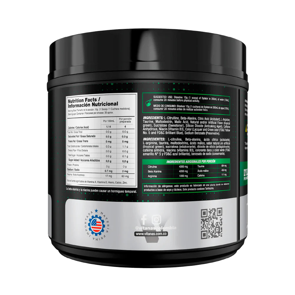 DYLATOR PRE-WORKOUT 30 SERVICIOS