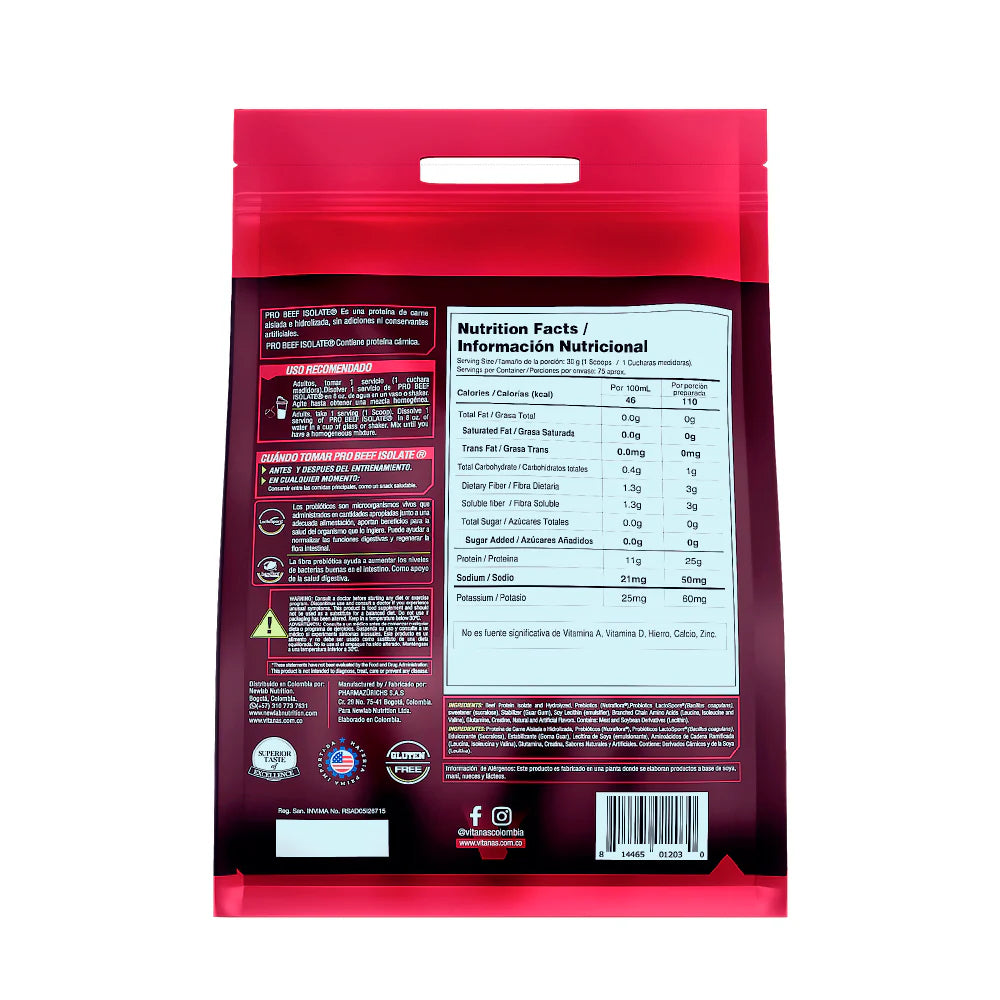 PRO BEEF ISOLATE 5 LB - PROTEINA HIDROLIZADA DE CARNE