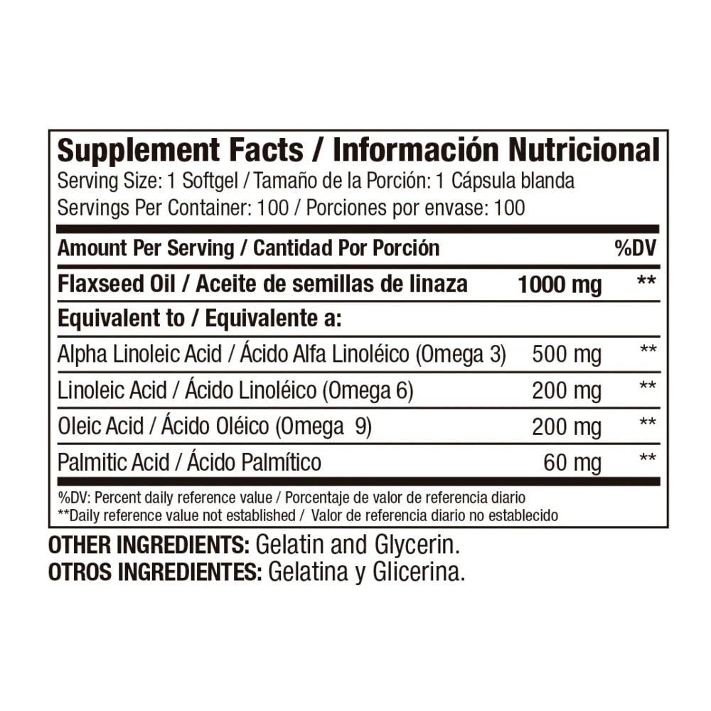 FLAX SEED OIL 1000 MG - OMEGA 3 , 6, 9