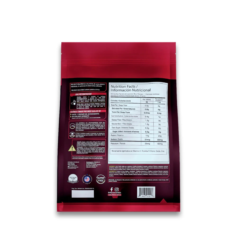PRO BEEF ISOLATE 2 LB - PROTEINA HIDROLIZADA DE CARNE